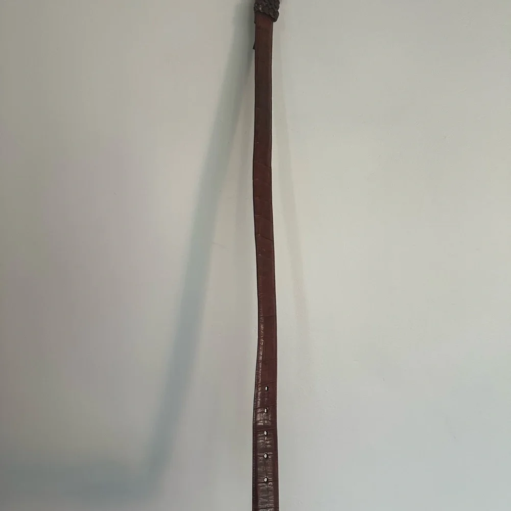 Brighton Brown Leather Croc-Embossed Belt 31” – GUC